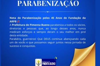 Nota de Parabenização pelos 45 Anos de Fundação da ARPB