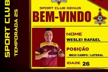 Sport Club Genus dá boas-vindas a Wesley Rafael para temporada 2025