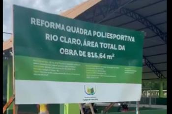 Prefeitura de Vilhena realiza a reforma da quadra do Rio Claro