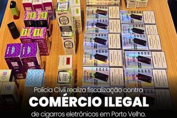 PC realiza operação em comércio ilegal de cigarros eletrônicos