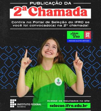 Prazo para primeira etapa de matrícula na 2ª Chamada do PSU/IFRO é até 28 de fevereiro