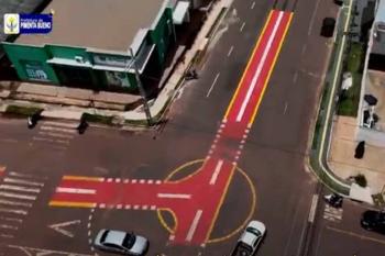 Equipe de trânsito orientar nossos condutores sobre a sinalização a avenida Turibio Odilon Ribeiro