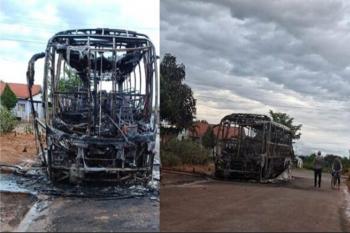 Ônibus da Eucatur e caminhão baú são incendiados em Mirante da Serra