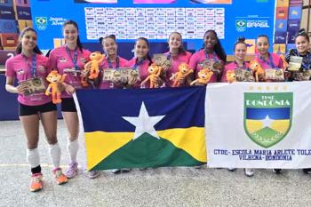 Vôlei feminino de Rondônia conquista ouro nos Jogos da Juventude 2024 em Sergipe