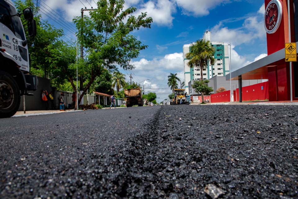 Avenida Calama é recapeada pela Prefeitura de Porto Velho