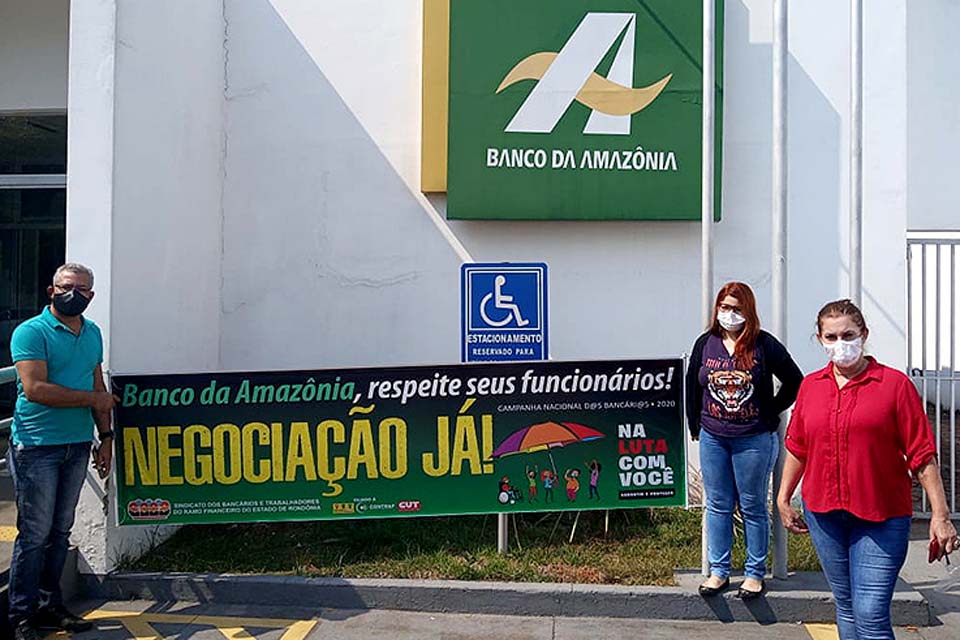 Empregados do Banco da Amazônia  em Porto Velho e Belém realizam protesto para exigir retomada das negociações