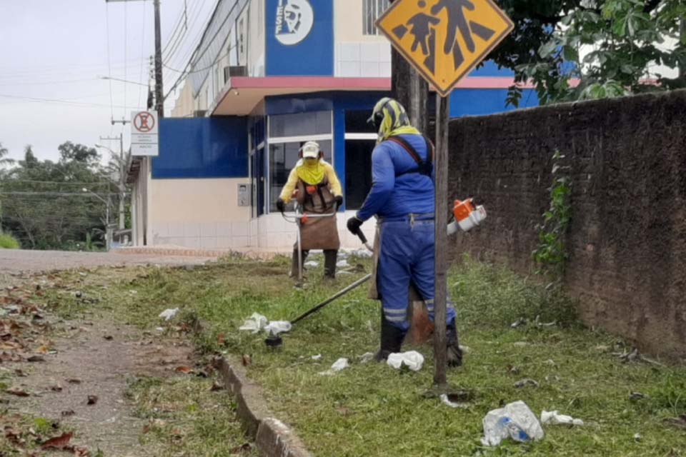 Porto Velho: Pintura de canteiros, limpeza de vias e praças buscam melhorar estética de espaços públicos