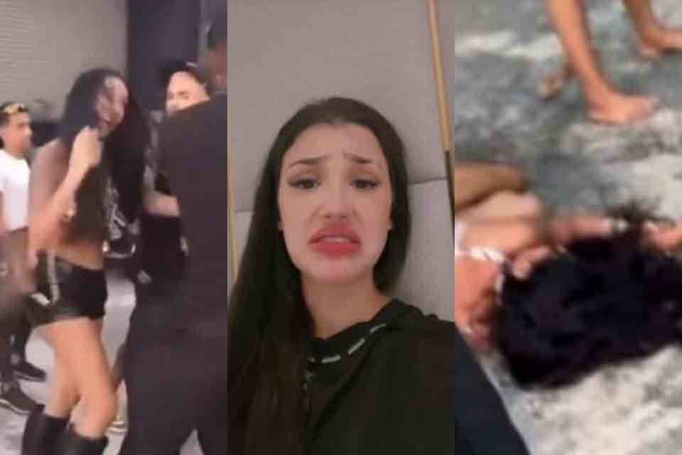 Grávida, Bia Miranda briga na balada e rival fica desmaiada no chão