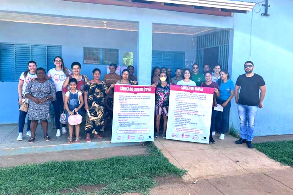 Moradoras de comunidades rurais e de Jacy-Paraná participam de mutirões de preventivos e palestras no Outubro Rosa