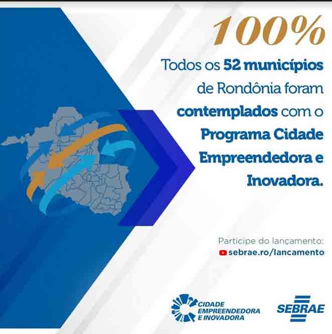 Rondônia chega a 100% dos municípios aderindo ao programa Cidade Empreendedora