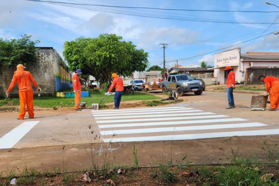 Município é contemplado com sinalização de trânsito realizada pelo Detran