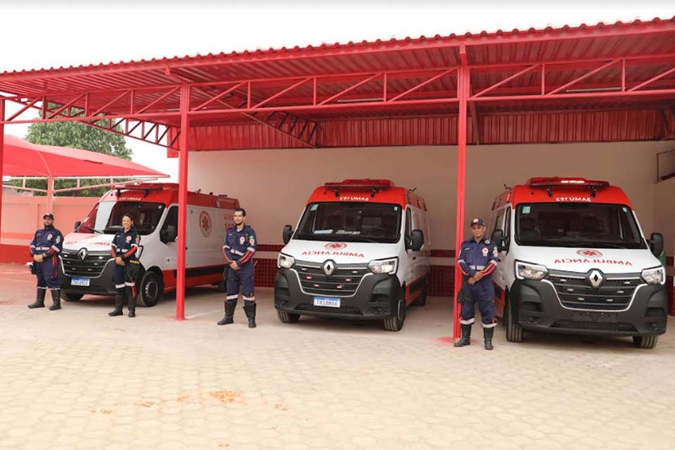 SAMU de Ji-Paraná recebe três novas ambulâncias