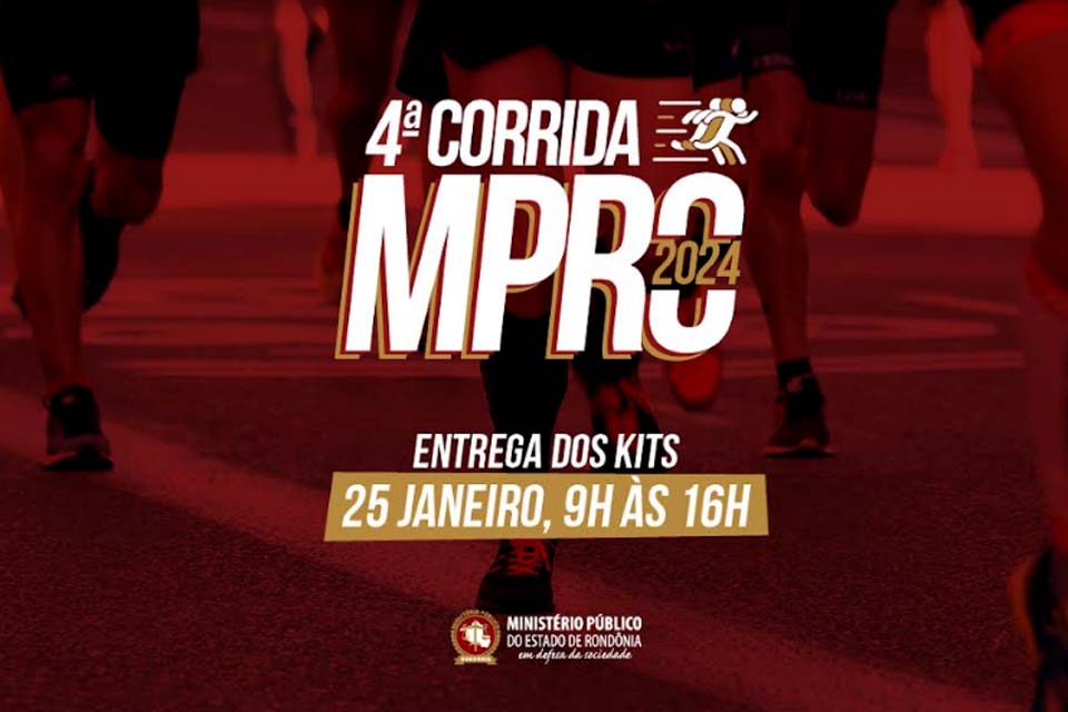 Entrega de kits para os inscritos na IV Corrida do MPRO acontece nesta quinta-feira, 25