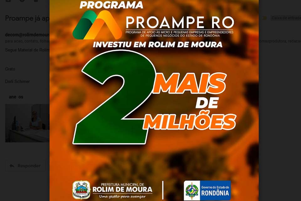 Proampe já aprovou e injetou mais de DOIS MILHÕES de reais em Rolim de Moura