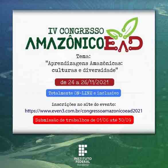 IV Congresso Amazônico de EaD/IFRO está com inscrições abertas