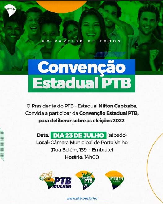  PTB realiza convenção e apresenta seus candidatos para Rondônia
