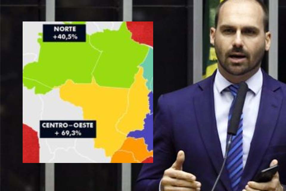 Reforma Tributária – Eduardo Bolsonaro faz ‘‘mapa do Brasil’’ com Rondônia no Centro-Oeste; Bahia e Sergipe no Sudeste e São Paulo no Sul