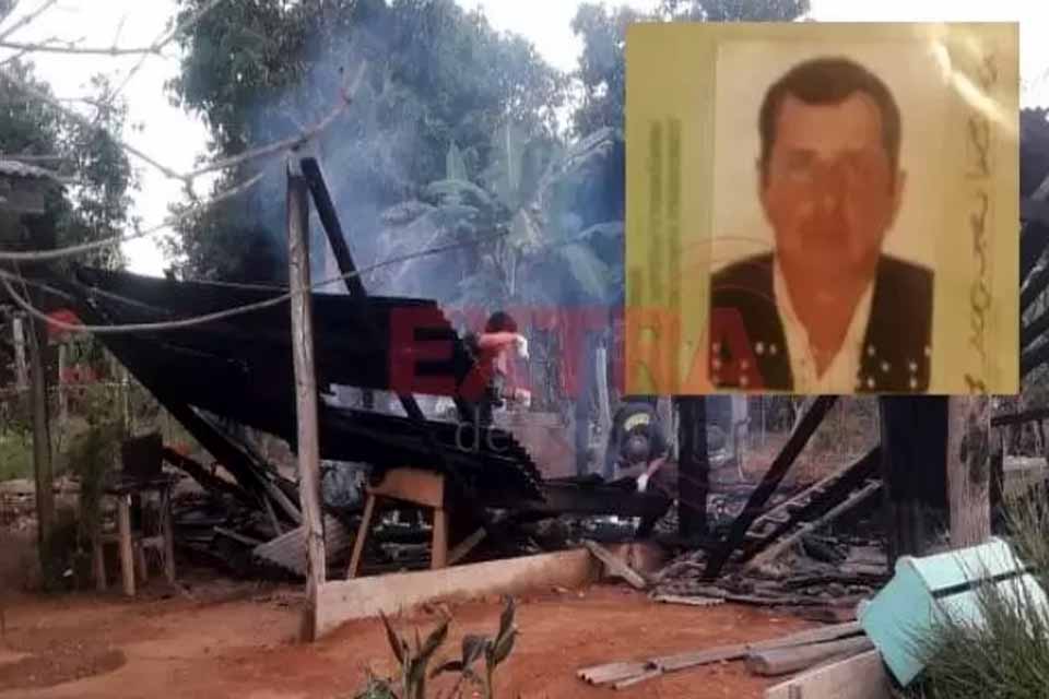 Homem morre carbonizado após incêndio em residência na área rural