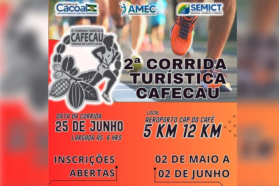 Em sua 2ª edição, corrida turística do Café e do Cacau  acontece em junho 