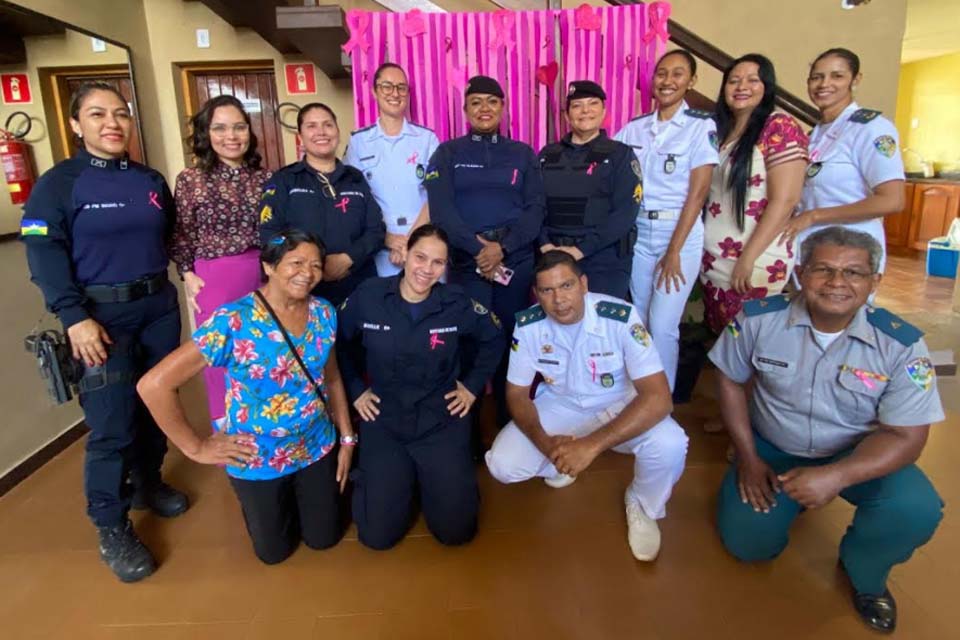 Policia Militar de Rondônia realiza campanha Outubro Rosa por meio da DISS