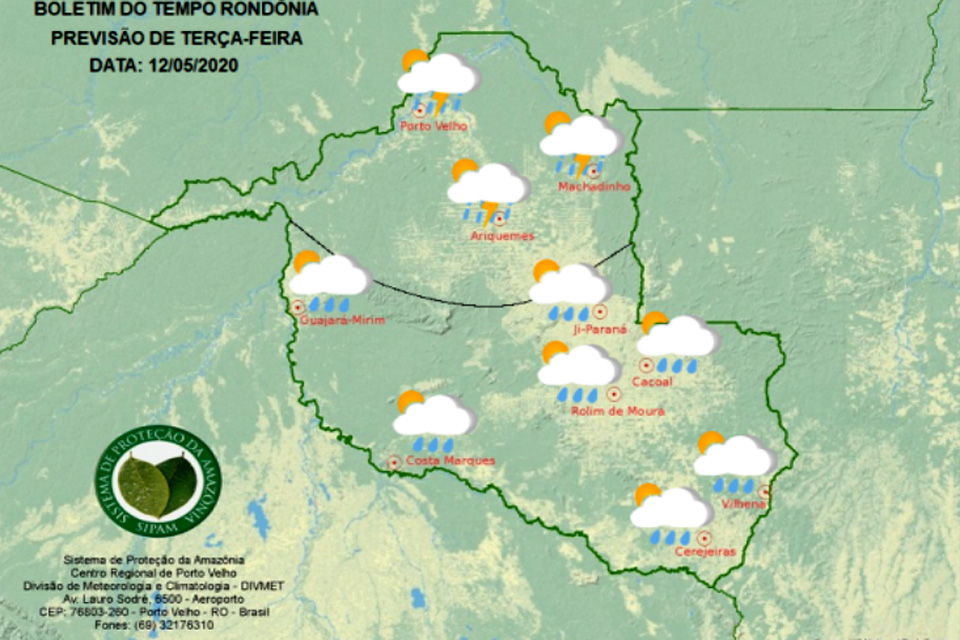 Confira a previsão do tempo para esta terça-feira em Rondônia