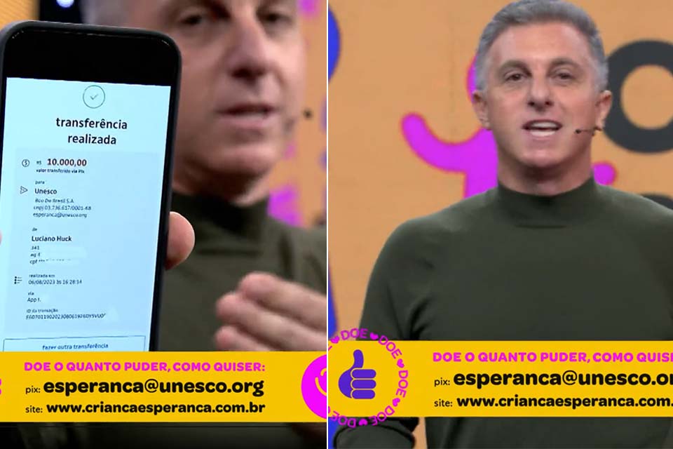 Luciano Huck faz doação para o 'Criança Esperança' e valor chama atenção