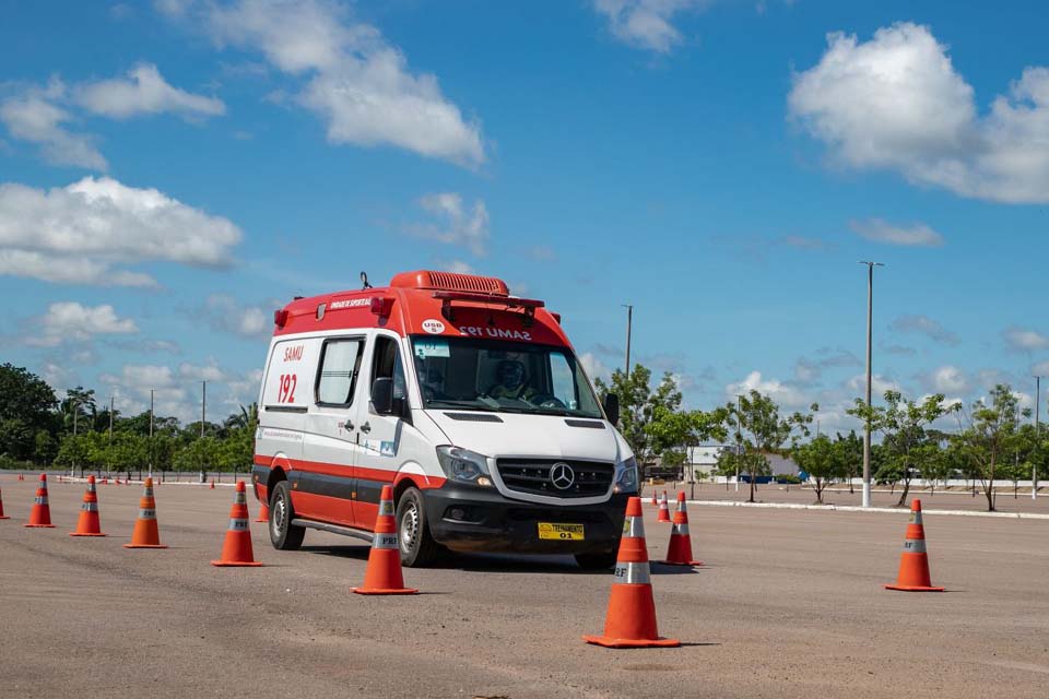 Condutores socorristas do Samu passam por treinamento de direção tática em Porto Velho