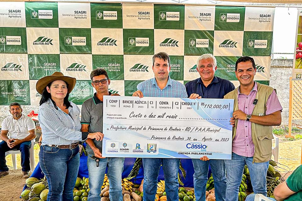 Deputado Cássio Gois entrega recursos através de emenda parlamentar para fortalecer a agricultura em Primavera de Rondônia