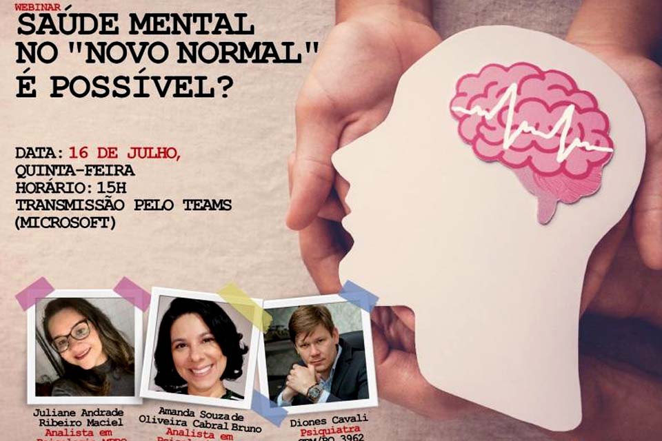 Ministério Público vai realizar mais uma webinar sobre Saúde Mental pelo teams no dia 16 de julho