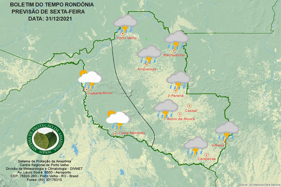 Confira a previsão do tempo para esta sexta-feira em Rondônia