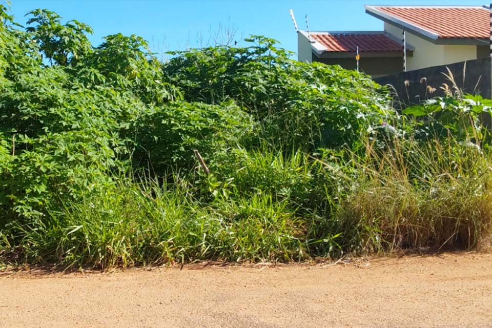 Prefeitura alerta sobre importância de limpeza de terrenos em Vilhena