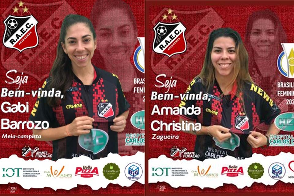 Real Ariquemes anuncia zagueira Amanda Christina e volante Gabi Barrozo