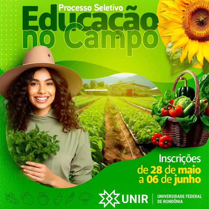 UNIR lança edital para curso gratuito de Licenciatura em Educação do Campo