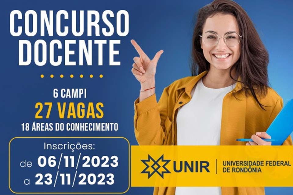 Última semana de inscrições no concurso da UNIR para docentes efetivos do Magistério Superior