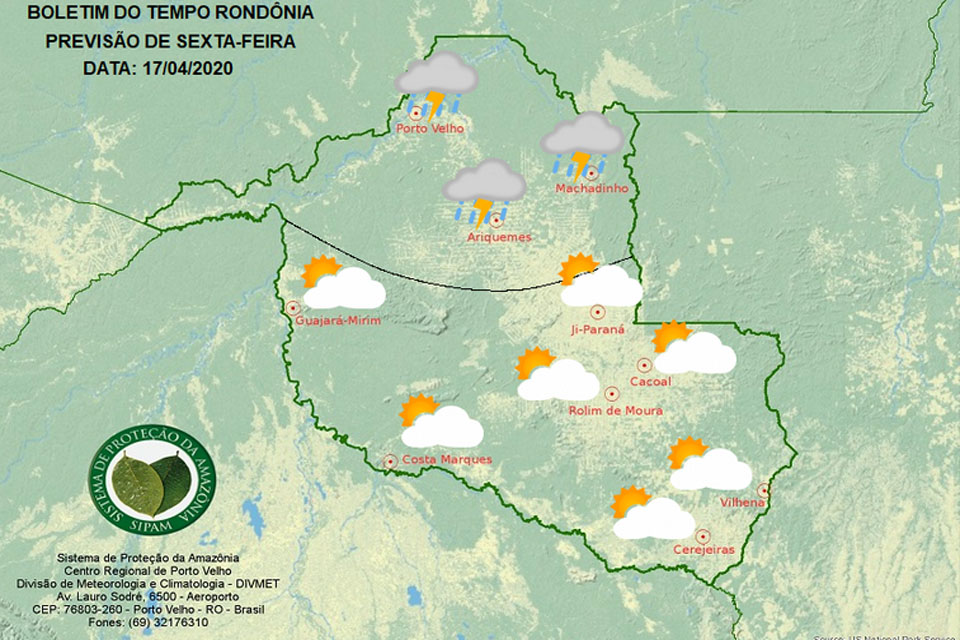 Confira a previsão do tempo para esta sexta-feira em Rondônia