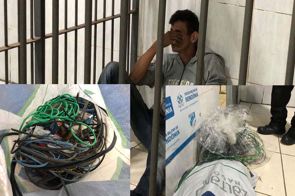 Usuário de drogas preso por furto de fios elétricos em prédio da Sejus