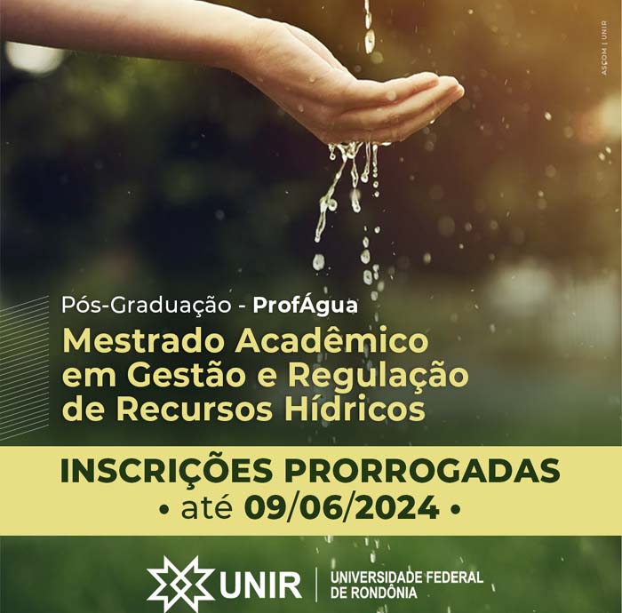 Mestrado em Gestão e Regulação de Recursos Hídricos prorroga inscrições