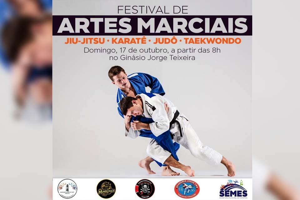 Festival de Artes Marciais acontece neste domingo com a participação de mais de 300 atletas