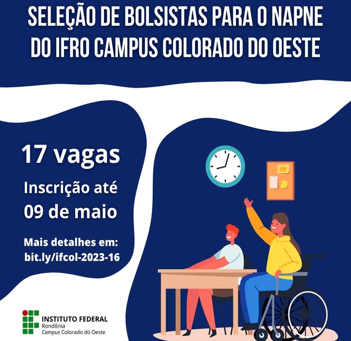 NAPNE do IFRO Campus Colorado do Oeste seleciona mediadores bolsistas