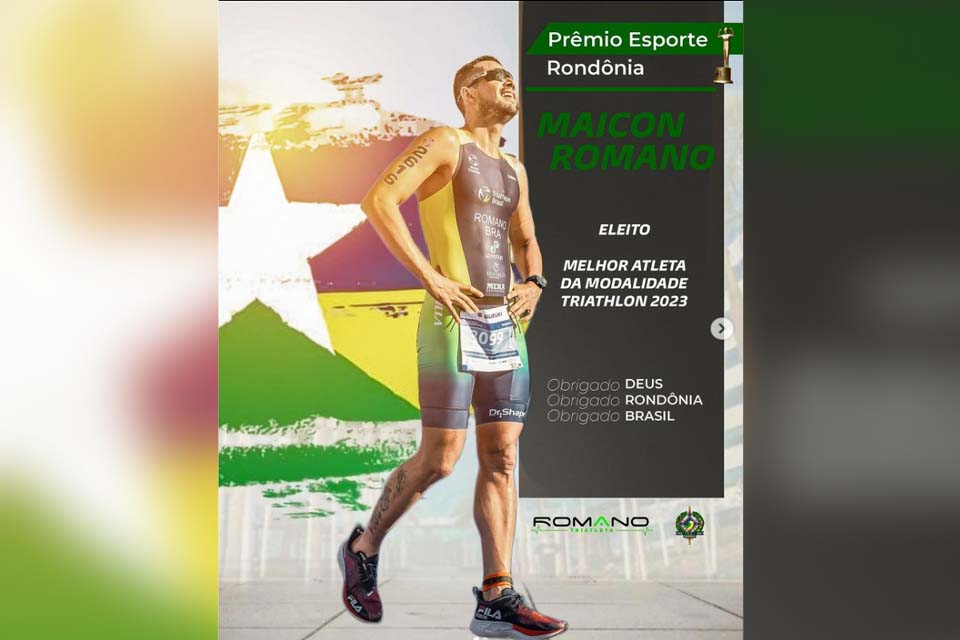 Maicon Romano é eleito melhor atleta de triathlon e conquista o Prêmio Esporte Rondônia de 2023 