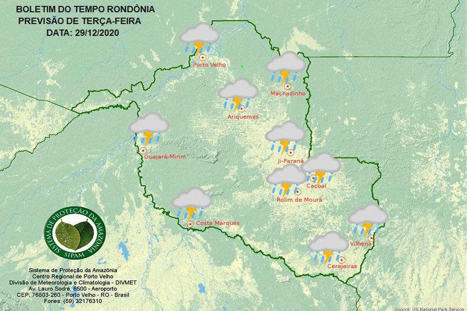 Confira a previsão do tempo para esta terça-feira em Rondônia