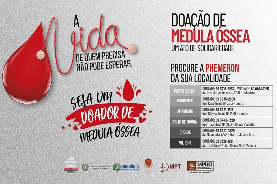 Ministério Público de Rondônia participa de Campanha de Incentivo à Doação de Medula Óssea