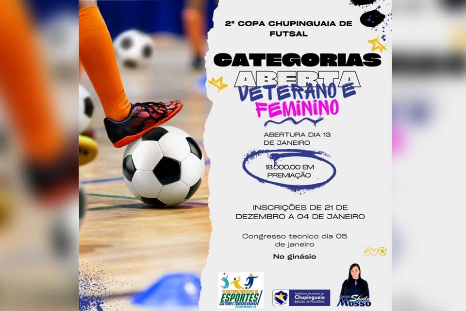 Congresso Técnico da 2ª Copa Chupinguaia de Futsal acontece com transmissão ao vivo pelo YouTube     