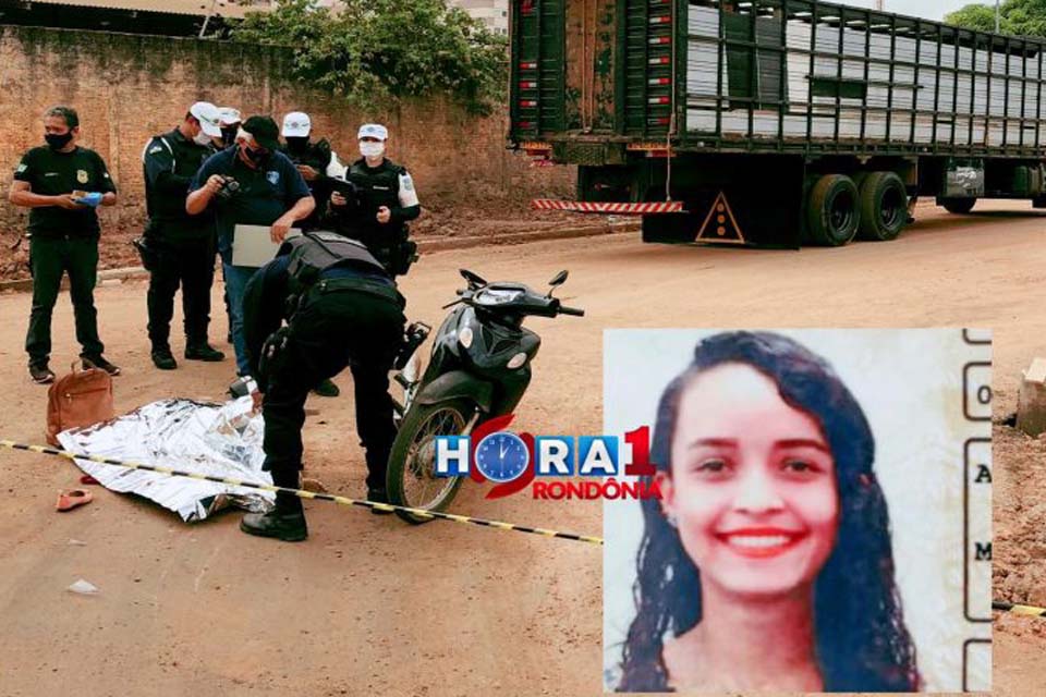  Jovem motociclista morre atropelada por caminhão boiadeiro em Porto Velho