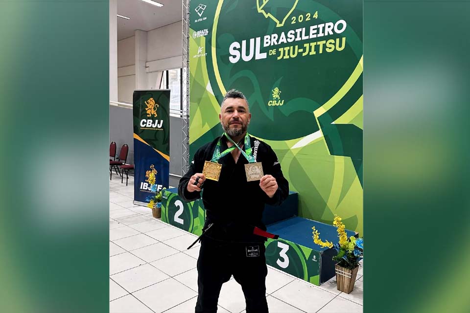 Presidente da Federação de Jiu-Jitsu de RO é campeão Sul-Brasileiro em Florianópolis