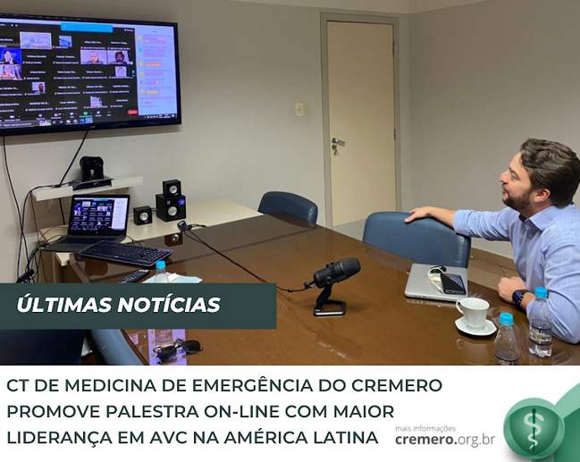 CT de Medicina de Emergência do Cremero promove palestra on-line com maior liderança em AVC na América Latina